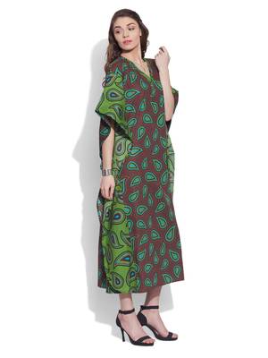 Brown cotton printed kaftan 3