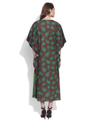 Brown cotton printed kaftan 4