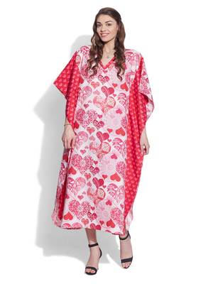 Pink cotton printed kaftan 1