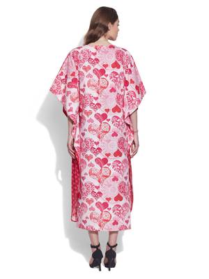 Pink cotton printed kaftan 4