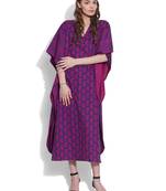 Purple wine cotton printed kaftan