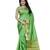 Parrot green woven polycotton saree with blouse