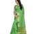 Parrot green woven polycotton saree with blouse