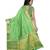 Parrot green woven polycotton saree with blouse