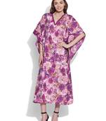 Pink cotton printed kaftan