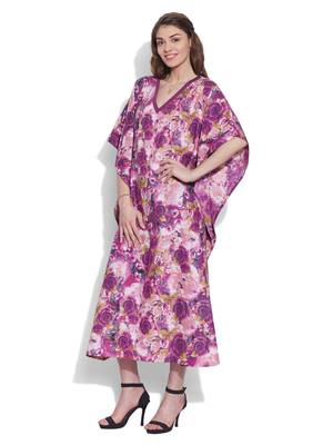 Pink cotton printed kaftan 2