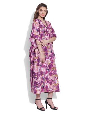 Pink cotton printed kaftan 3