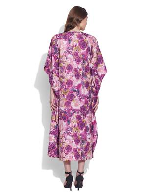 Pink cotton printed kaftan 4