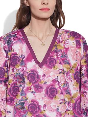 Pink cotton printed kaftan 6