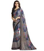 Multicolor printed georgette saree with blouse
