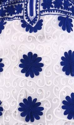 White embroidered georgette stitched kurti 4