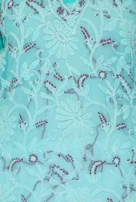 Green embroidered georgette stitched kurti 4