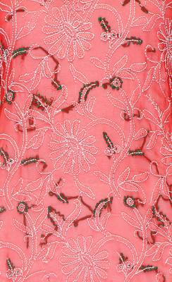 Red embroidered georgette stitched kurti 4