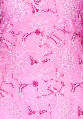 Pink embroidered georgette stitched kurti 4
