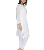 White embroidered cotton stitched kurti