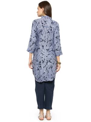 Indibelle Blue printed rayon kurtas-and-kurtis 4