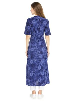 Indibelle Blue printed cotton kurtas-and-kurtis 4