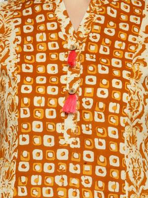 Indibelle Yellow printed cotton kurtas-and-kurtis 2