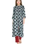 Indibelle Off white printed rayon kurtas-and-kurtis