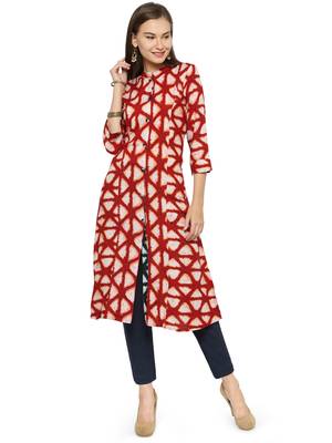 Indibelle Off white printed rayon kurtas-and-kurtis 1