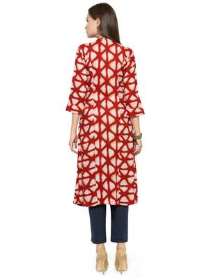 Indibelle Off white printed rayon kurtas-and-kurtis 4