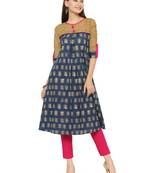 Indibelle Gold printed cotton kurtas-and-kurtis