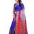 Blue woven cotton silk saree with blouse