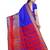 Blue woven cotton silk saree with blouse