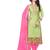 Green embroidered cotton salwar with dupatta