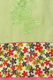 Green embroidered cotton salwar with dupatta