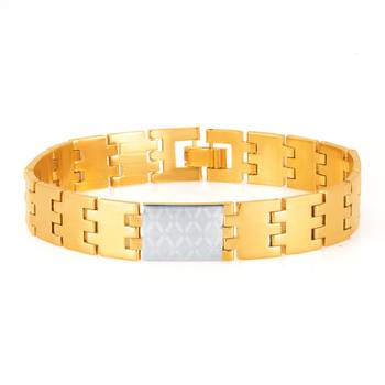 Sleek Gold and Rhodium Plated Bracelet For Men 1