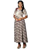 Grey printed cotton stitched kurti