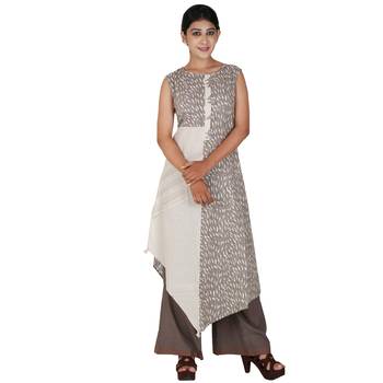 Brown printed cotton salwar 1