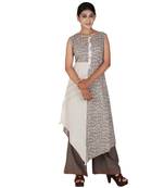 Brown printed cotton salwar