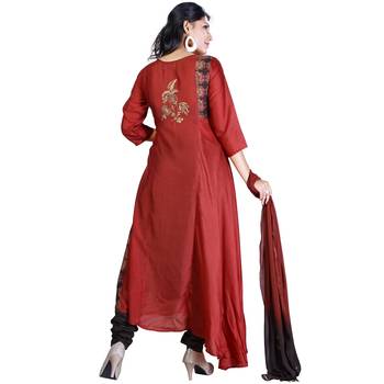 Brown kasab silk salwar with dupatta 2