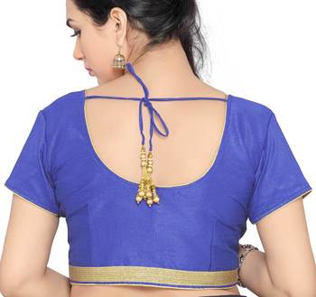 blue banglory lace unstitched blouse 2
