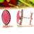 Pink chalcedony gemstone 925 silver cufflinks