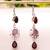 Pink chalcedony,honey topaz gemstone 925 silver earring 2.73