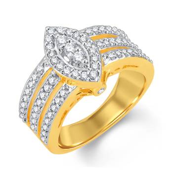 Delightly Gold and Rhodium Plated Cubic Zirconia Ring 1