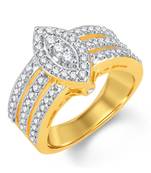 Delightly Gold and Rhodium Plated Cubic Zirconia Ring