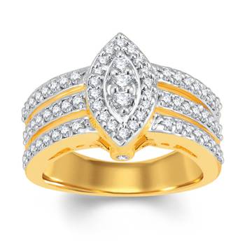 Delightly Gold and Rhodium Plated Cubic Zirconia Ring 2