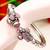 Pink chalcedony vintage style cuff gemstone 925 silver jewelry bracelet
