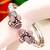Pink chalcedony vintage style cuff gemstone 925 silver jewelry bracelet