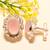 Pink chalcedony vintage style gemstone 925 silver cufflinks