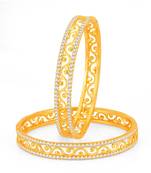 Incredible Gold Plated Set OF 2 Australian Diamond Bangle