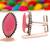 Pink chalcedony  gemstone 925 silver cufflinks