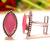 Pink chalcedony gemstone 925 silver cufflinks