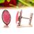 Pink chalcedony gemstone 925 silver cufflinks