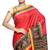 Sudarshan silk Red printed tussar silk saree with blouse