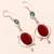 Red ruby,aqua apatite gemstone 925 silver jewelry earring 2.57"